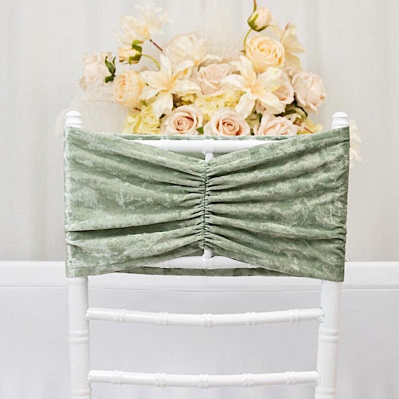 5 Wide Ruffle Crushed Velvet Chair Sashes