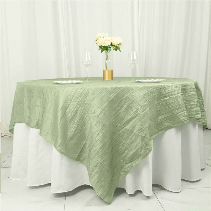 90" x 90" Metallic Crinkled Taffeta Table Overlay