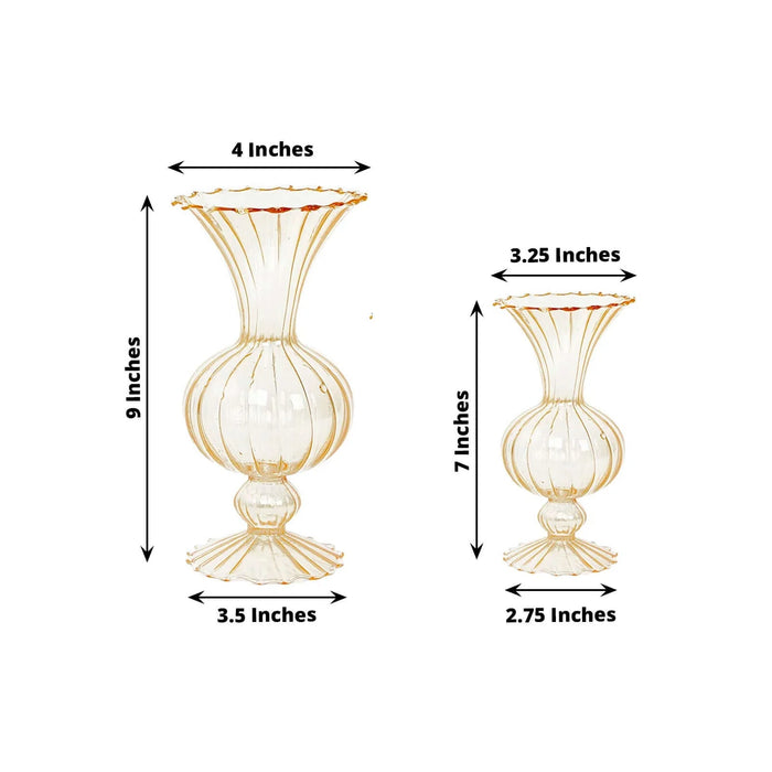 4 Nordic Style Glass Flower Vases with Petals Texture