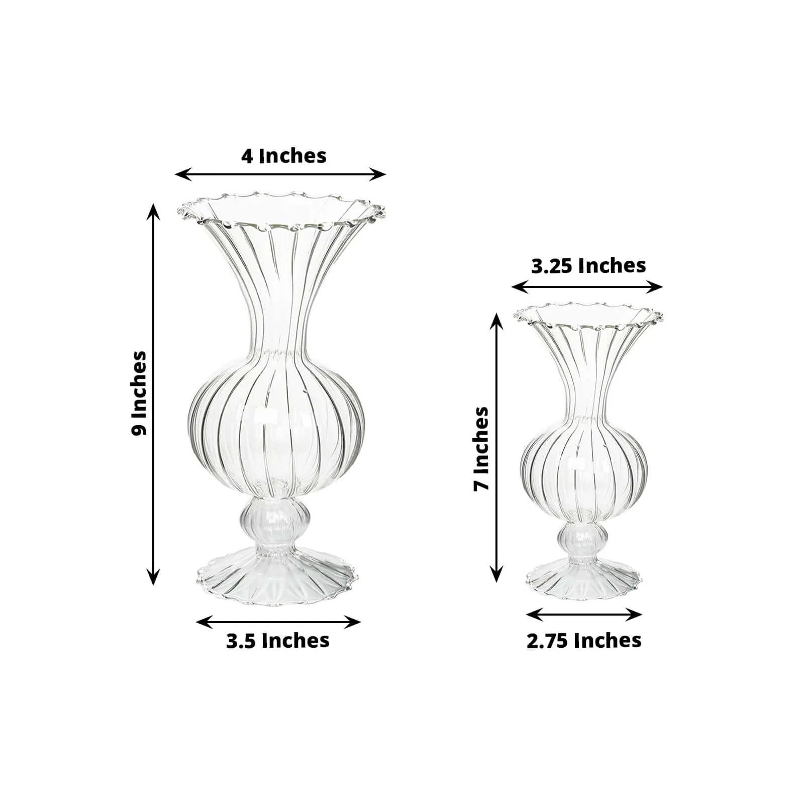 4 Nordic Style Glass Flower Vases with Petals Texture