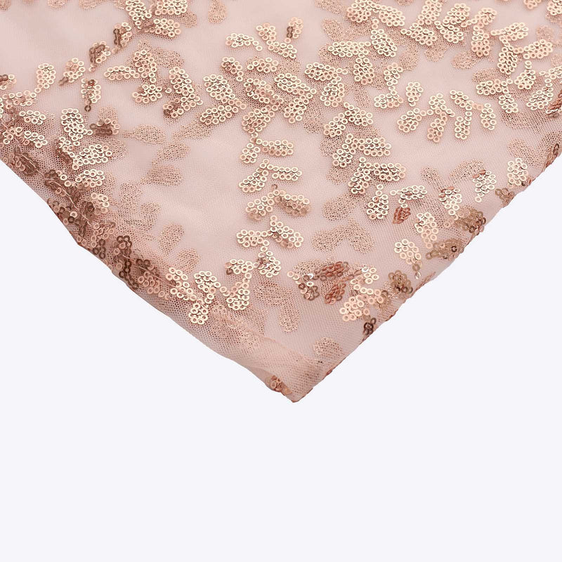 5 Sequin Mesh Cylinder Display Box Stand Covers with Leaf Vine Embroidery