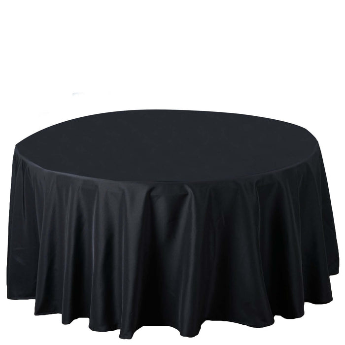 120" Premium Polyester Round Tablecloth Wedding Table Linens