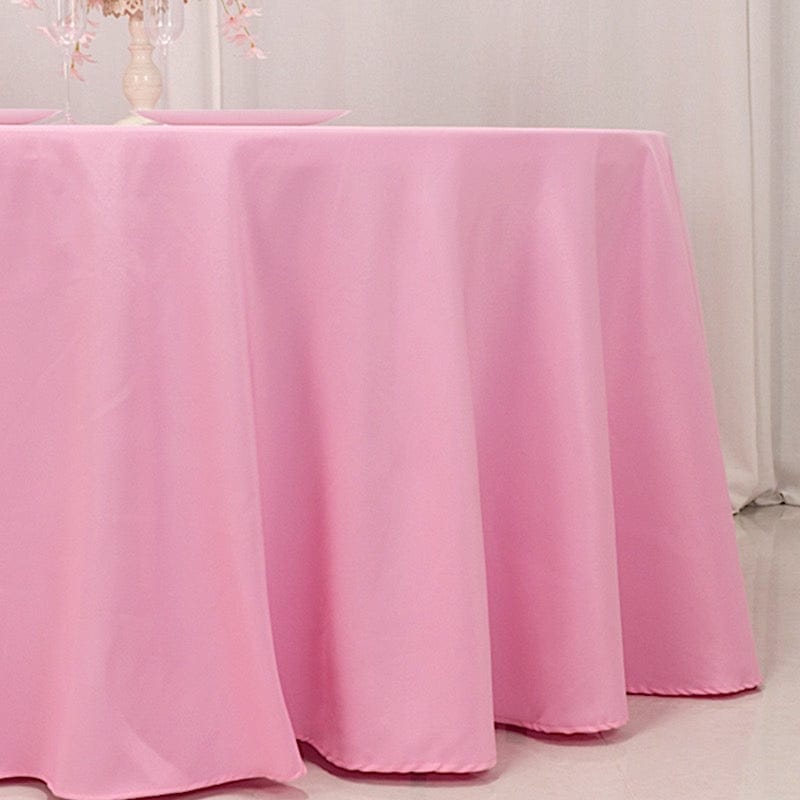 120" Premium Polyester Round Tablecloth Wedding Table Linens
