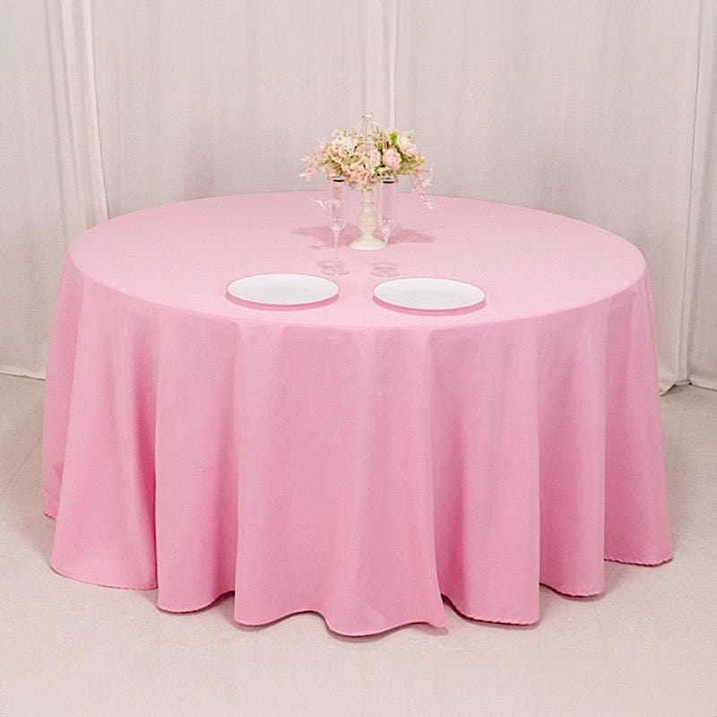 120" Premium Polyester Round Tablecloth Wedding Table Linens