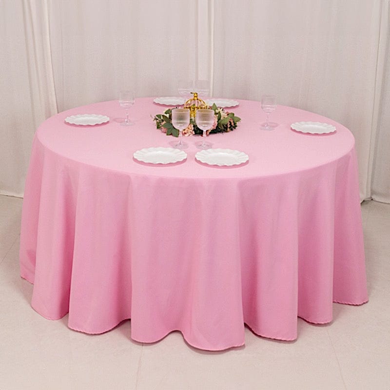 120" Premium Polyester Round Tablecloth Wedding Table Linens