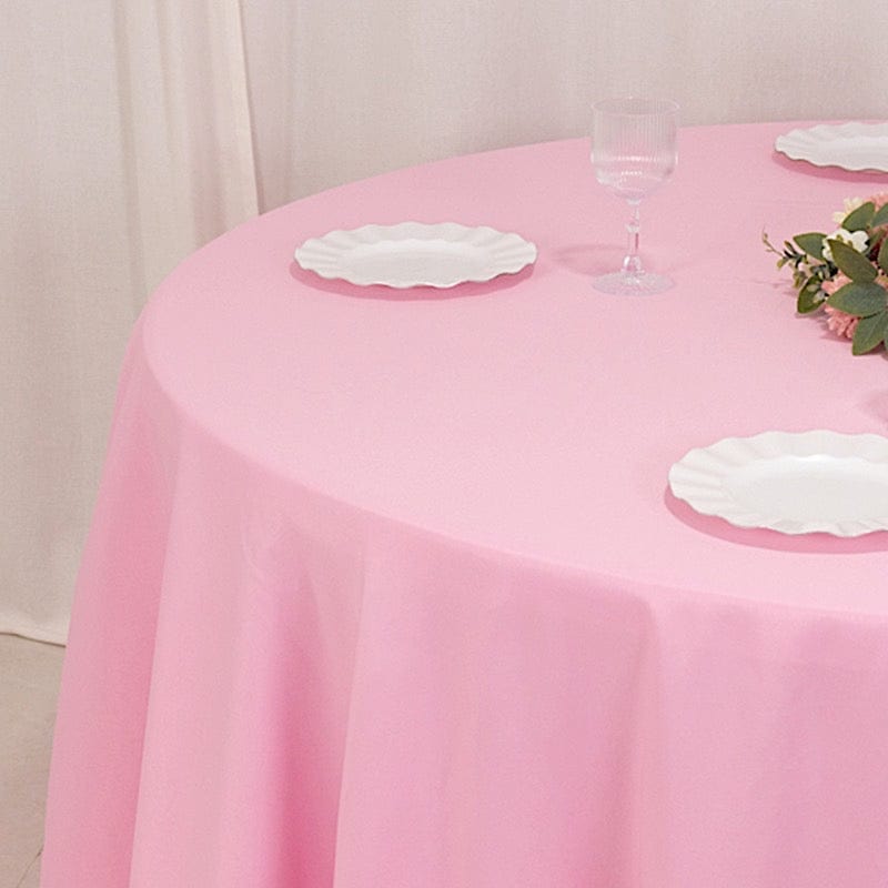 120" Premium Polyester Round Tablecloth Wedding Table Linens