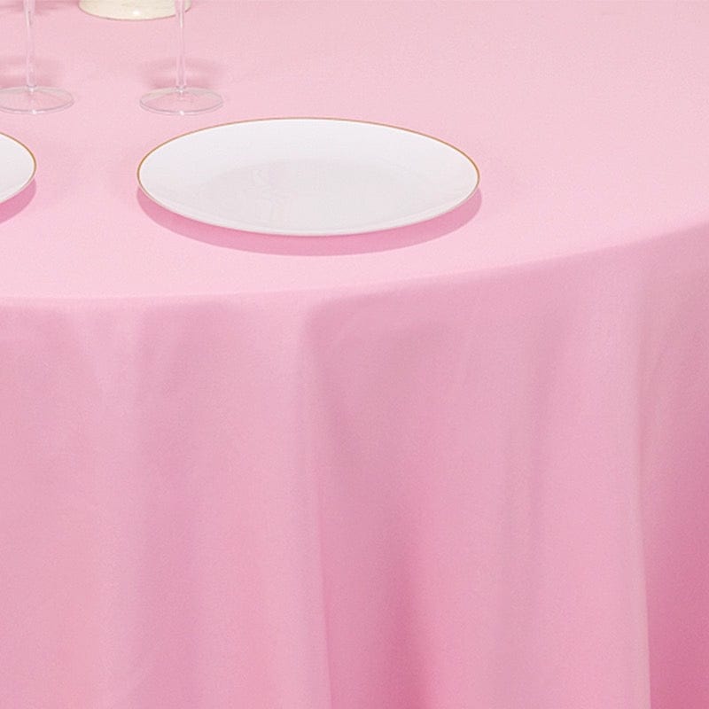 120" Premium Polyester Round Tablecloth Wedding Table Linens