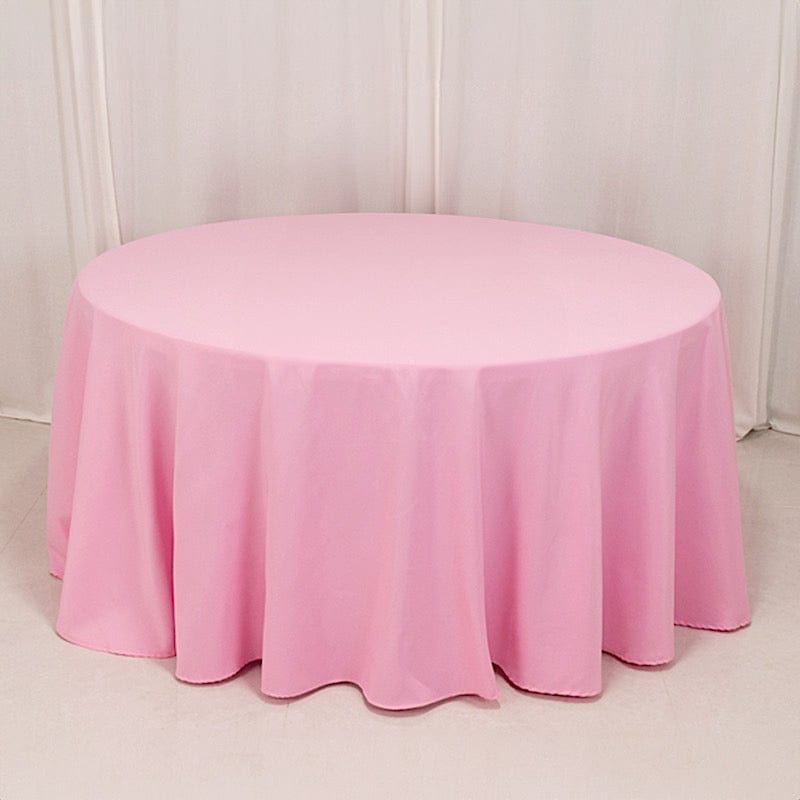 120" Premium Polyester Round Tablecloth Wedding Table Linens