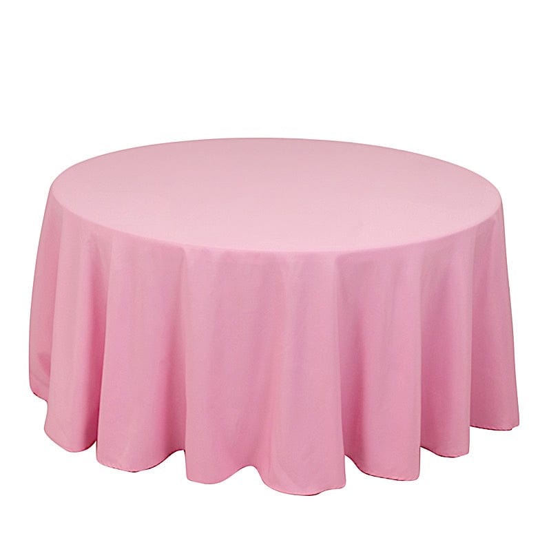 120" Premium Polyester Round Tablecloth Wedding Table Linens