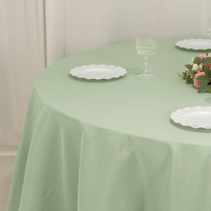 120" Premium Polyester Round Tablecloth Wedding Table Linens