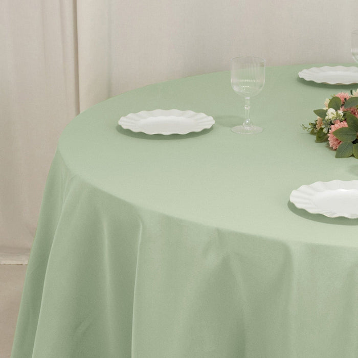 120" Premium Polyester Round Tablecloth Wedding Table Linens