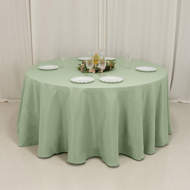 120" Premium Polyester Round Tablecloth Wedding Table Linens