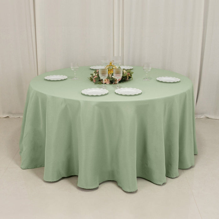 120" Premium Polyester Round Tablecloth Wedding Table Linens