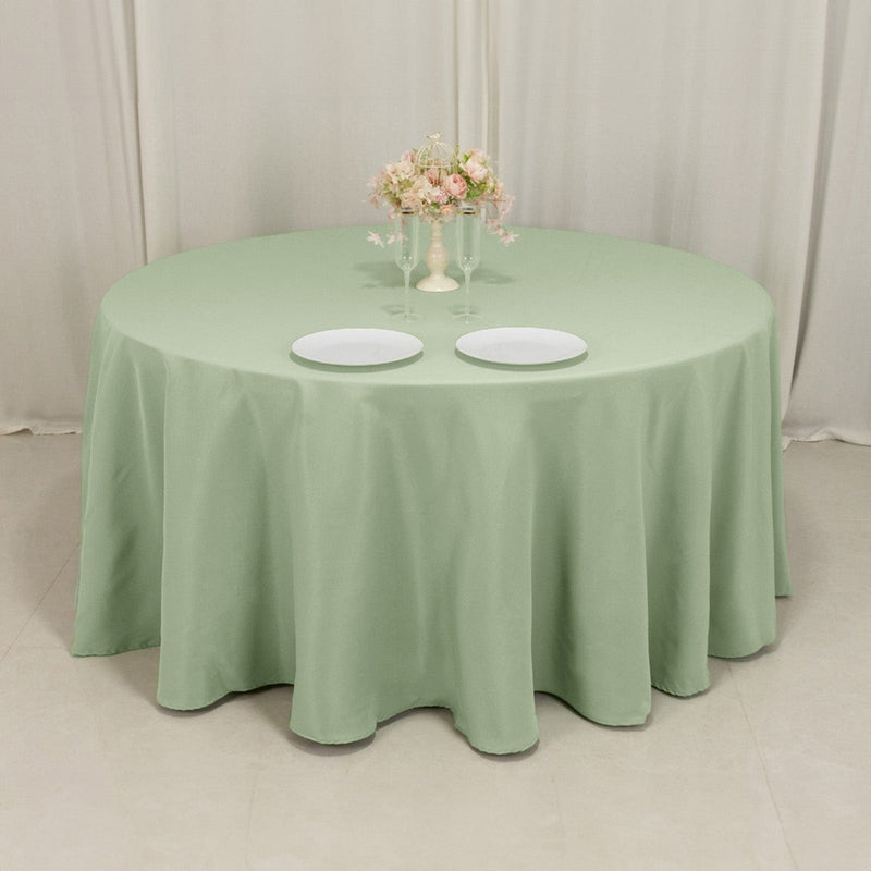 120" Premium Polyester Round Tablecloth Wedding Table Linens