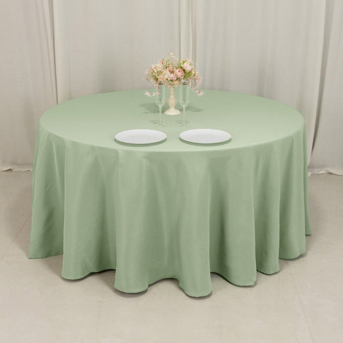 120" Premium Polyester Round Tablecloth Wedding Table Linens