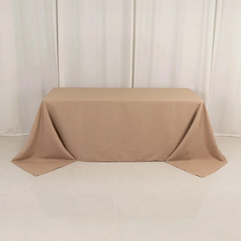 90" x 132" Premium Polyester Rectangular Tablecloth