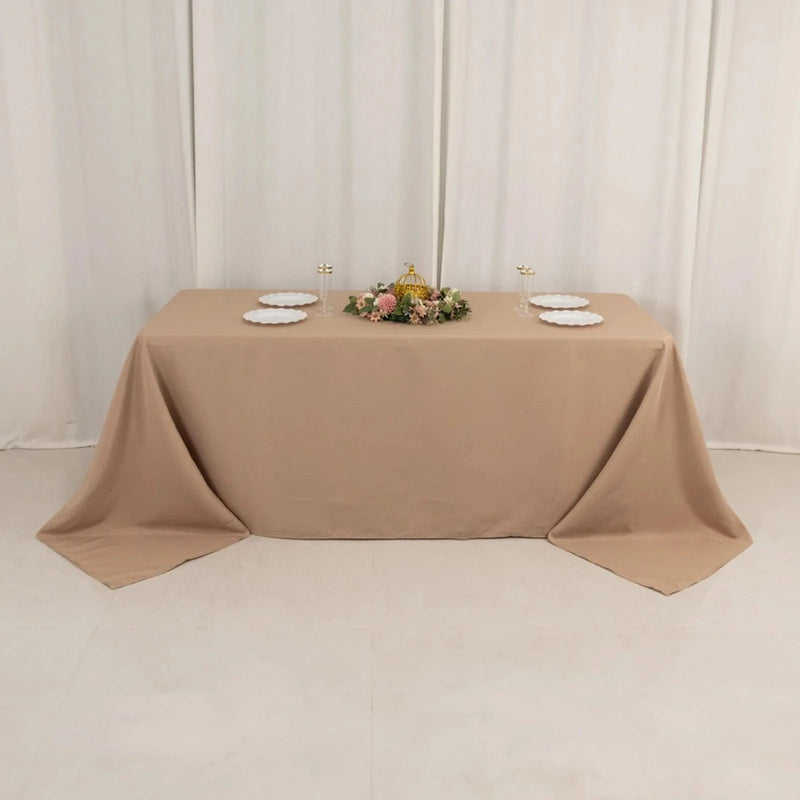 90" x 132" Premium Polyester Rectangular Tablecloth