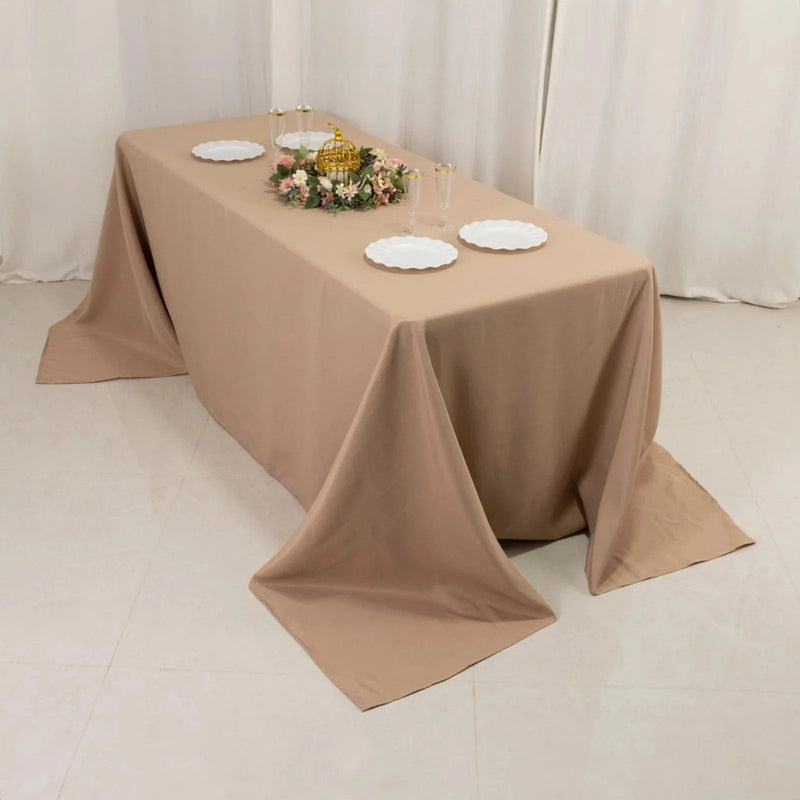 90" x 132" Premium Polyester Rectangular Tablecloth