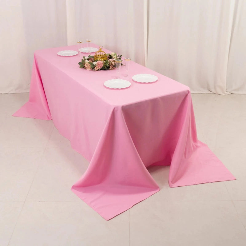 90" x 132" Premium Polyester Rectangular Tablecloth