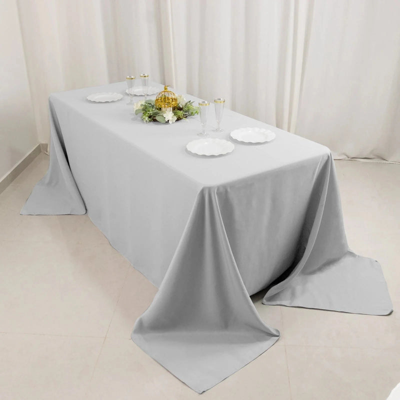 90" x 132" Premium Polyester Rectangular Tablecloth