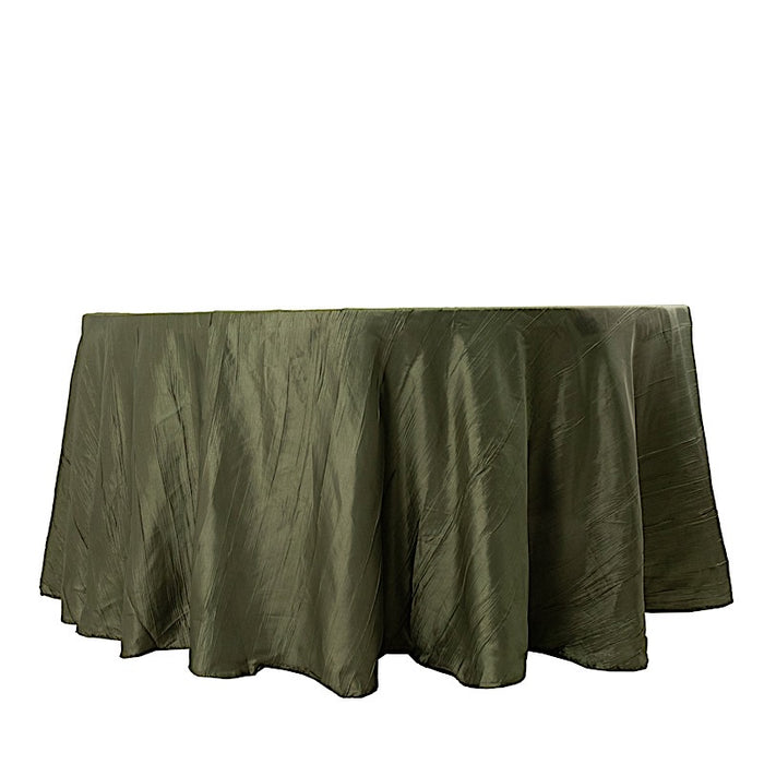 120" Accordion Crinkled Taffeta Round Tablecloth