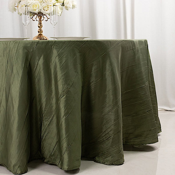 120" Accordion Crinkled Taffeta Round Tablecloth