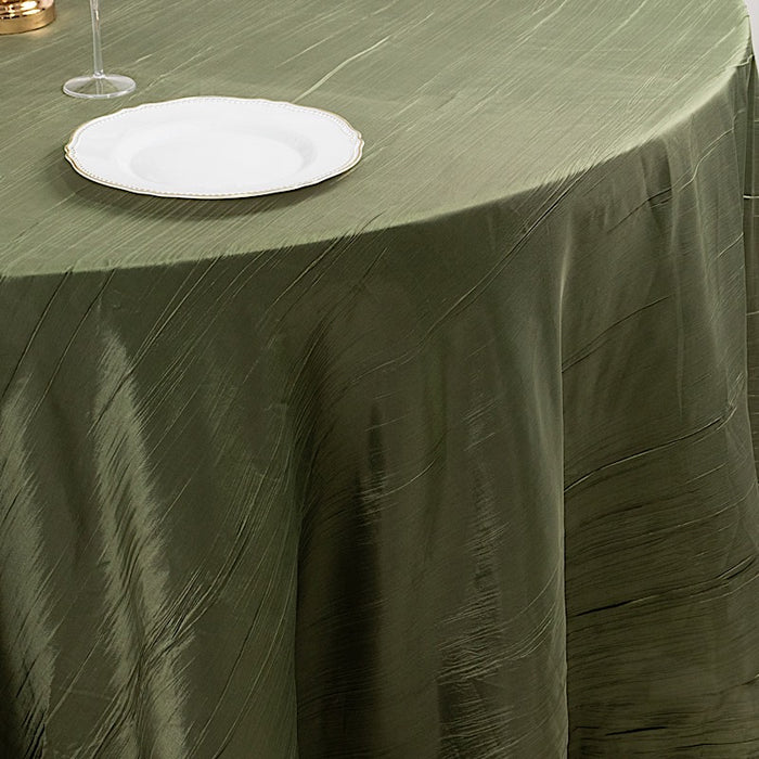 120" Accordion Crinkled Taffeta Round Tablecloth