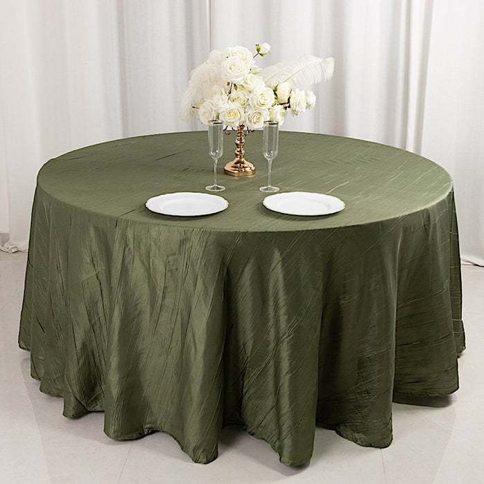 120" Accordion Crinkled Taffeta Round Tablecloth