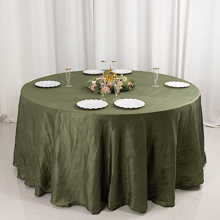 120" Accordion Crinkled Taffeta Round Tablecloth