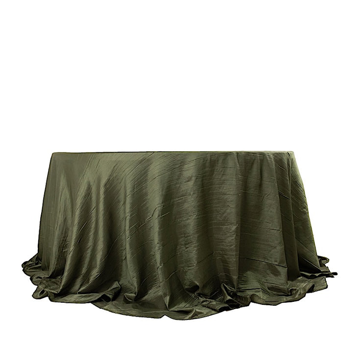 132" Accordion Crinkled Taffeta Round Tablecloth