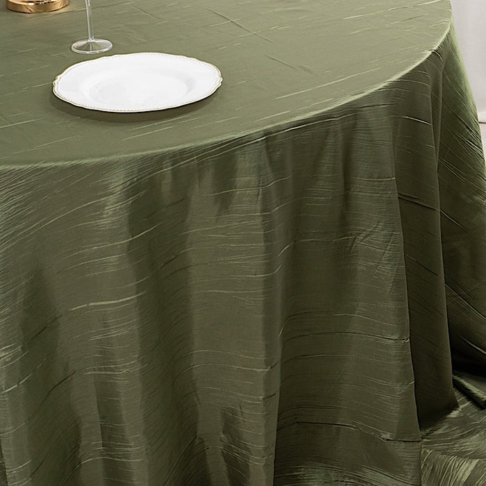 132" Accordion Crinkled Taffeta Round Tablecloth