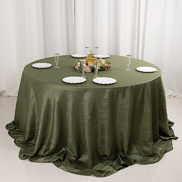 132" Accordion Crinkled Taffeta Round Tablecloth