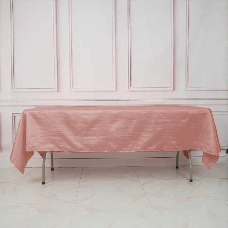 60" x 102" Accordion Metallic Crinkled Taffeta Rectangular Tablecloth