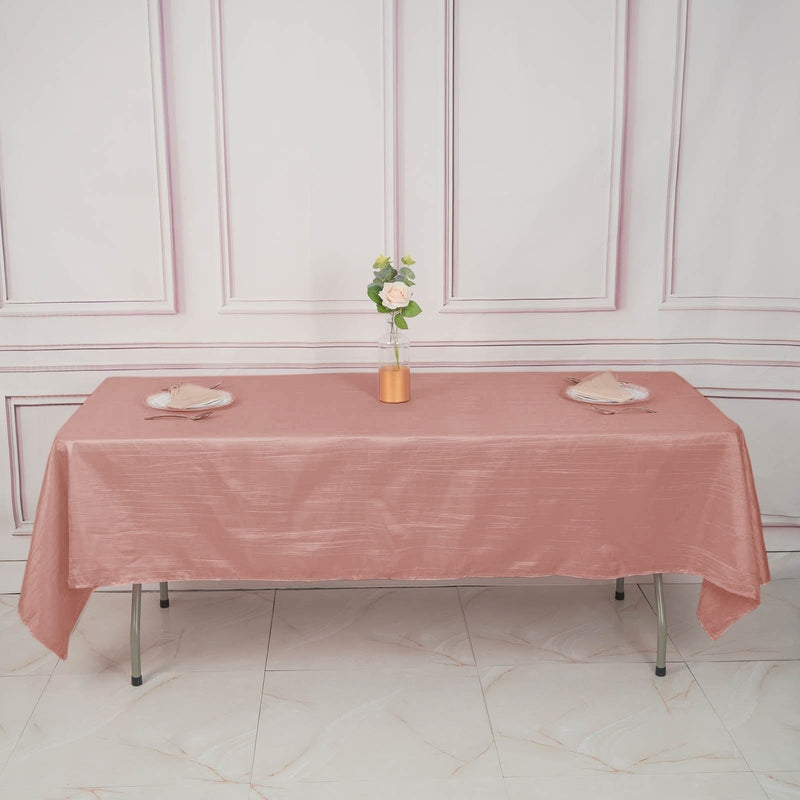 60" x 102" Accordion Metallic Crinkled Taffeta Rectangular Tablecloth