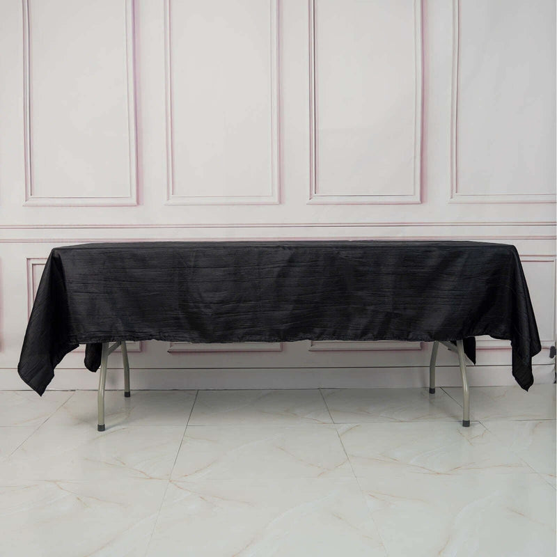 60" x 102" Accordion Metallic Crinkled Taffeta Rectangular Tablecloth