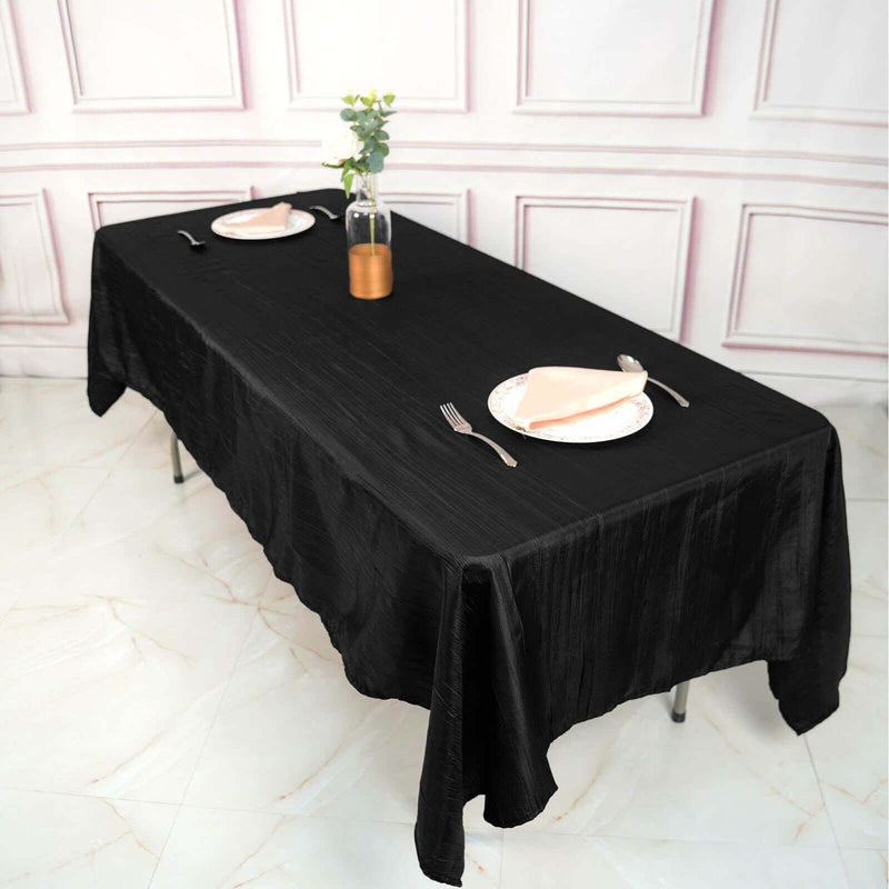 60" x 102" Accordion Metallic Crinkled Taffeta Rectangular Tablecloth