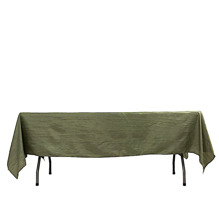 60" x 102" Accordion Metallic Crinkled Taffeta Rectangular Tablecloth