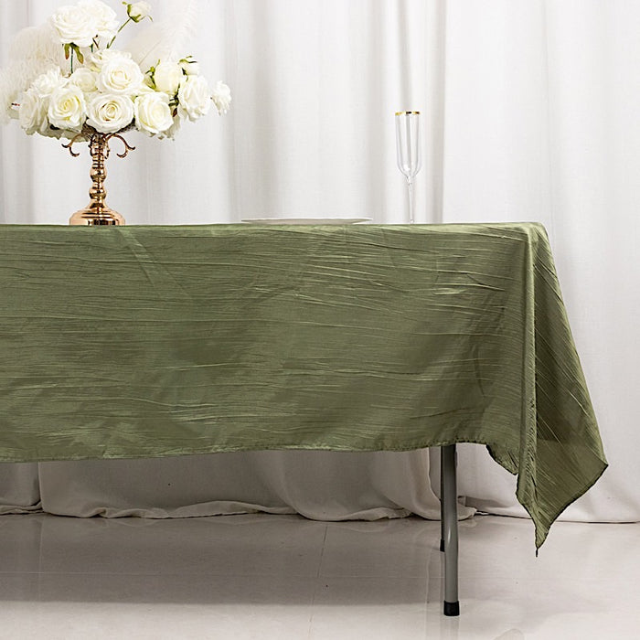 60" x 102" Accordion Metallic Crinkled Taffeta Rectangular Tablecloth