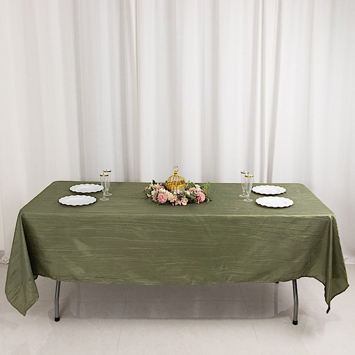 60" x 102" Accordion Metallic Crinkled Taffeta Rectangular Tablecloth