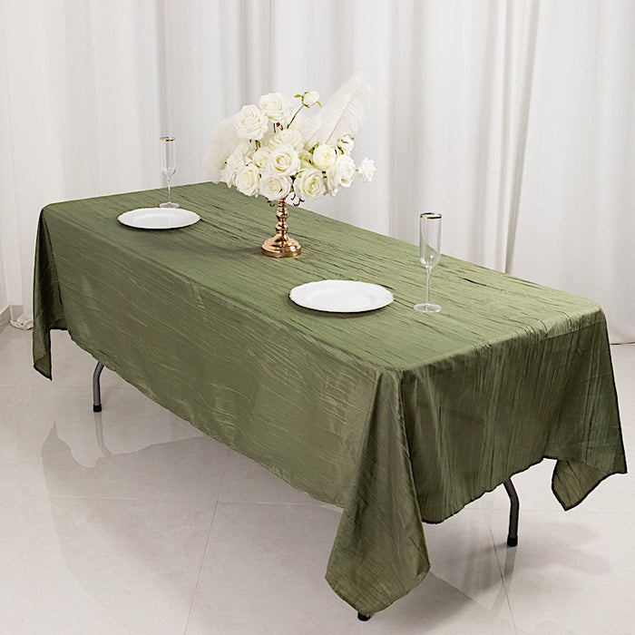 60" x 102" Accordion Metallic Crinkled Taffeta Rectangular Tablecloth