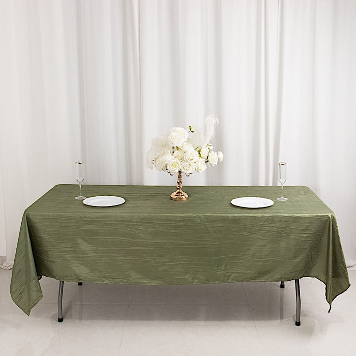 60" x 102" Accordion Metallic Crinkled Taffeta Rectangular Tablecloth