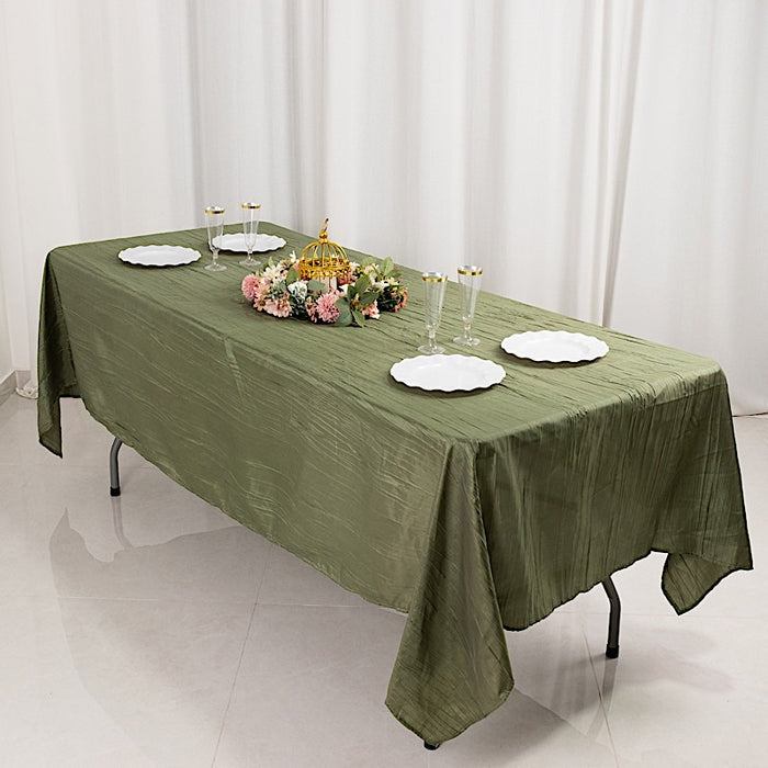 60" x 102" Accordion Metallic Crinkled Taffeta Rectangular Tablecloth