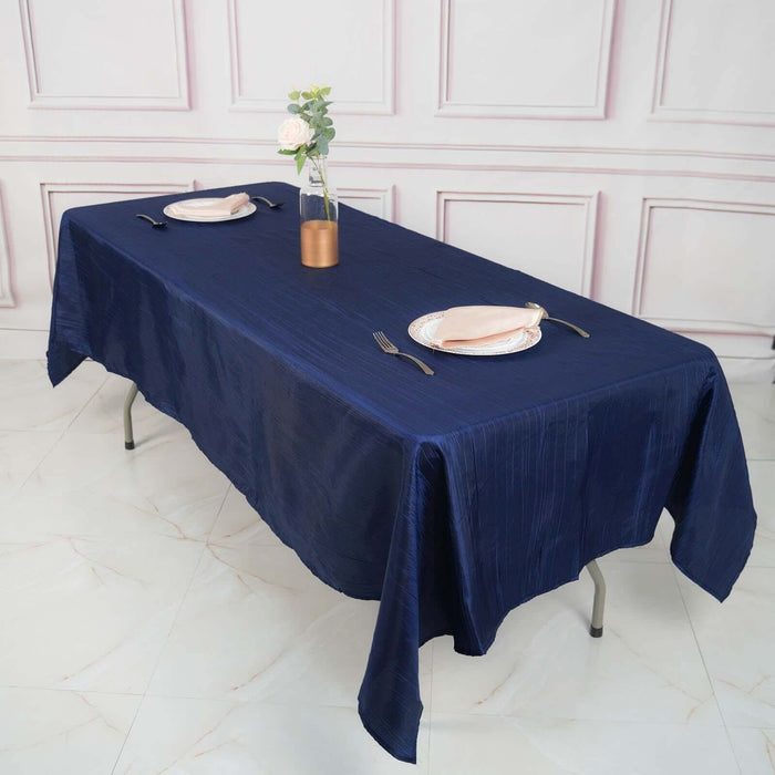 60" x 102" Accordion Metallic Crinkled Taffeta Rectangular Tablecloth