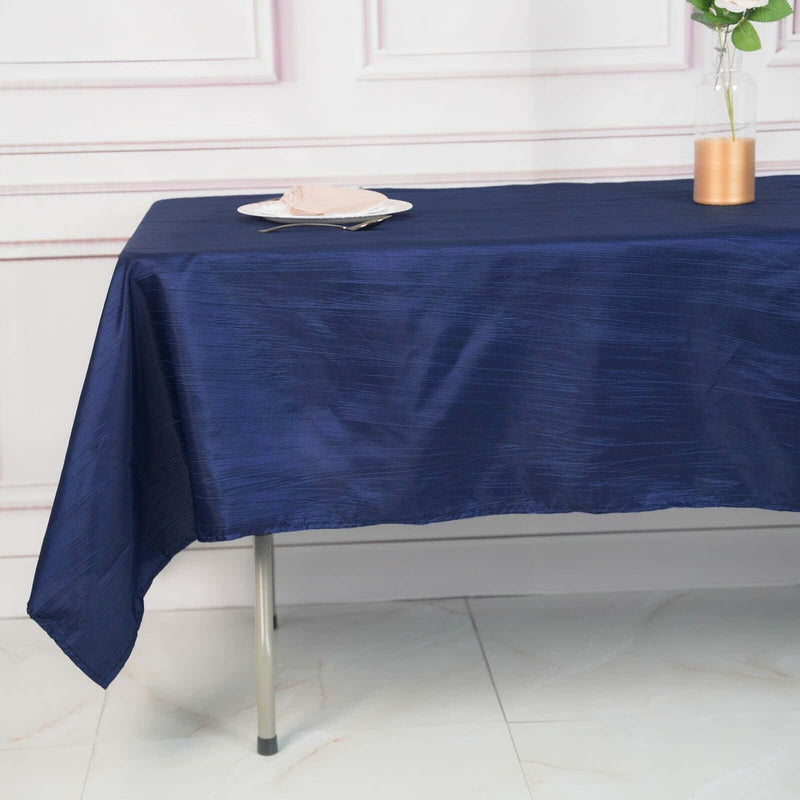 60" x 102" Accordion Metallic Crinkled Taffeta Rectangular Tablecloth