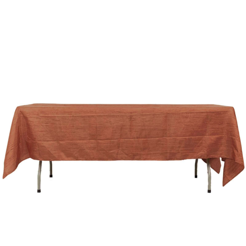60" x 102" Accordion Metallic Crinkled Taffeta Rectangular Tablecloth