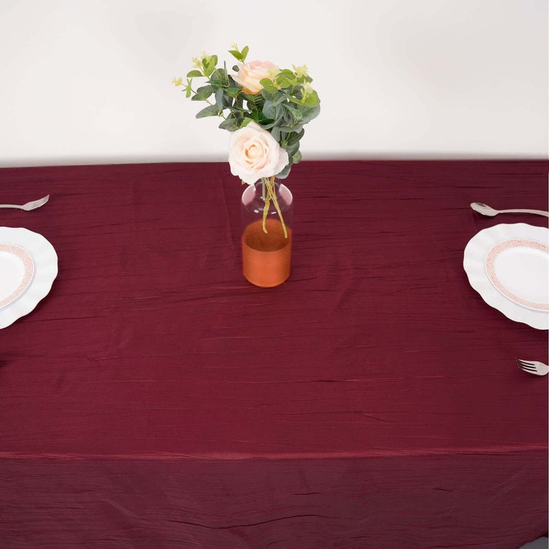 90" x 132" Accordion Metallic Crinkled Taffeta Rectangular Tablecloth