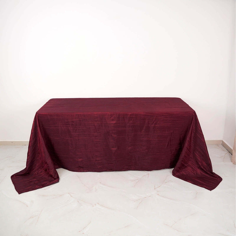 90" x 132" Accordion Metallic Crinkled Taffeta Rectangular Tablecloth