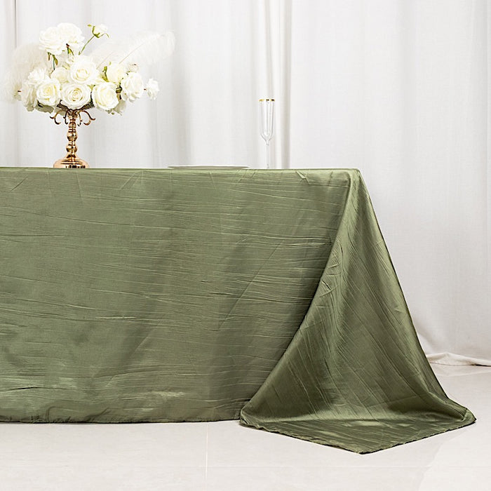 90" x 132" Accordion Metallic Crinkled Taffeta Rectangular Tablecloth