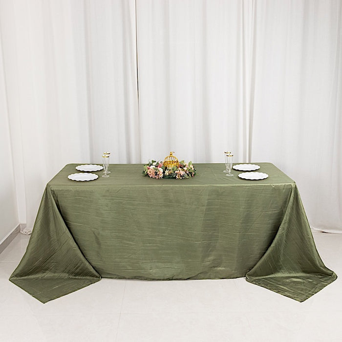 90" x 132" Accordion Metallic Crinkled Taffeta Rectangular Tablecloth