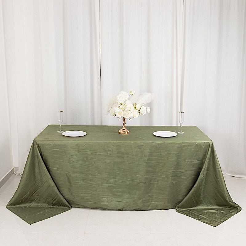 90" x 132" Accordion Metallic Crinkled Taffeta Rectangular Tablecloth